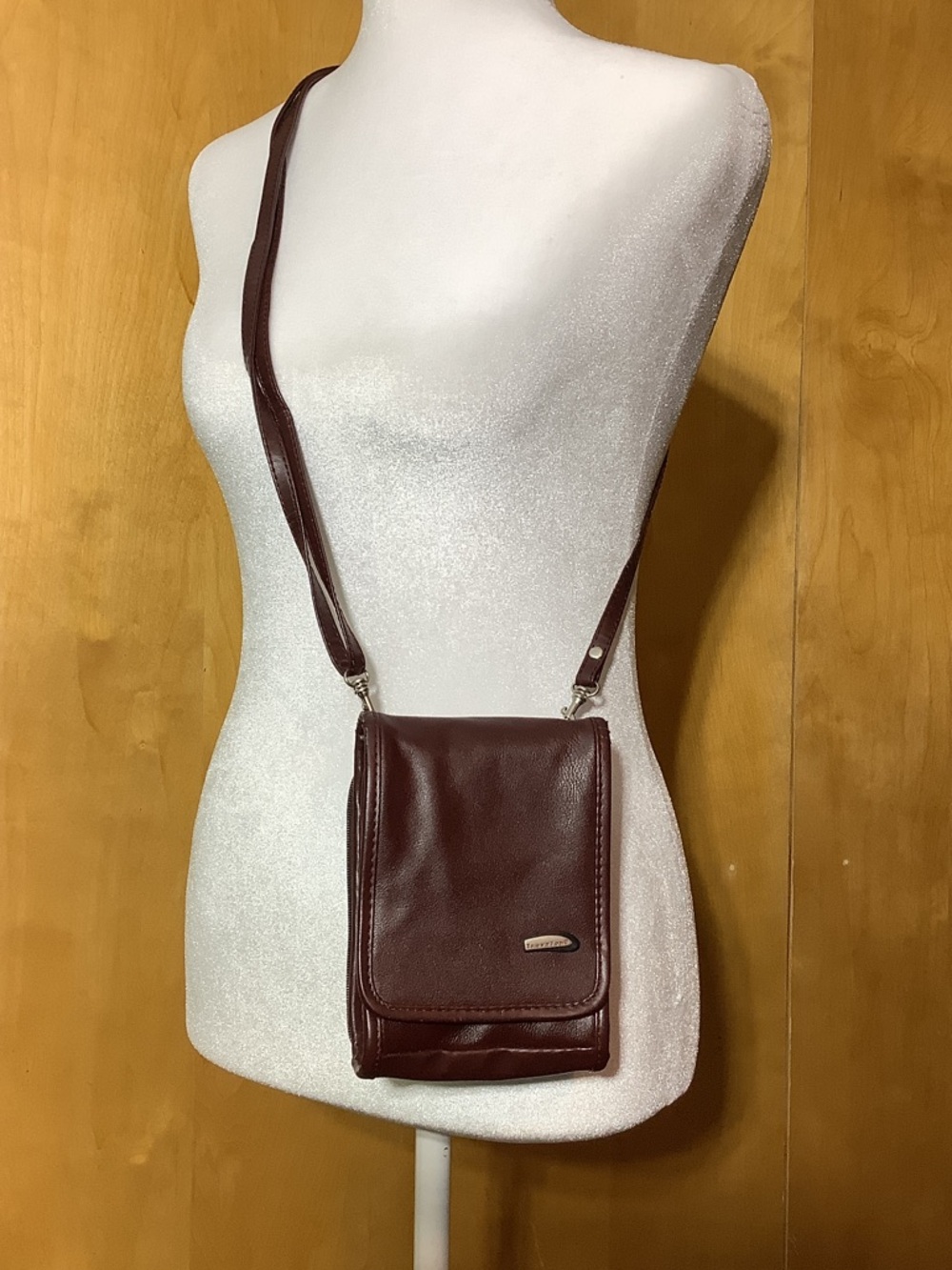Travelon burgundy leather crossbody